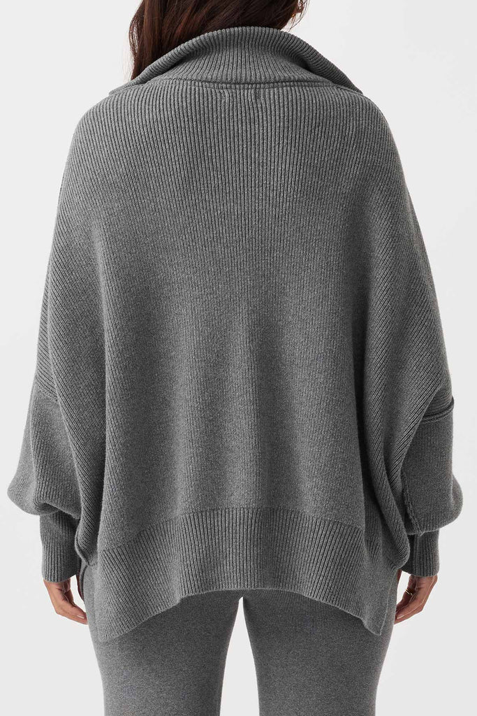 Arcaa London Zip Sweater (Dark Grey Marle)