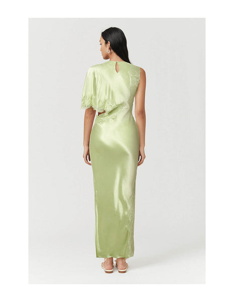 SUBOO Nicky Asymmetric Sleeve Maxi Dress (Celery Green) – Savvy Brands