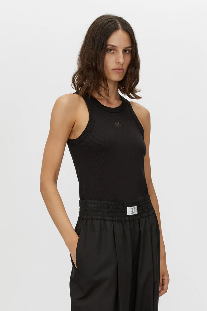 Bloom Embroidered Tank (Black)