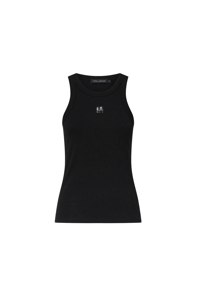 Bloom Embroidered Tank (Black)