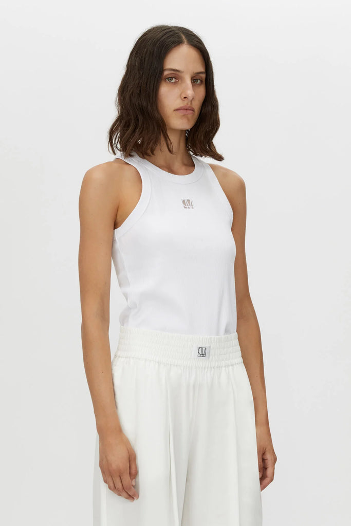 Bloom Embroidered Tank (Soft White)