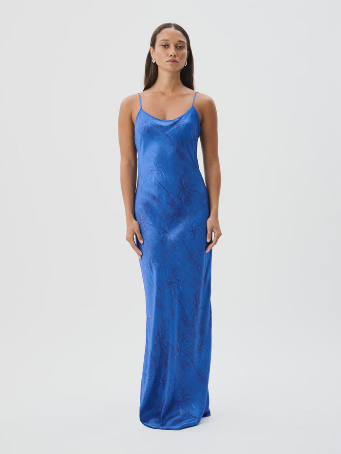 ROAME. Wessex Slip Dress (Palm Paradiso Bleu)