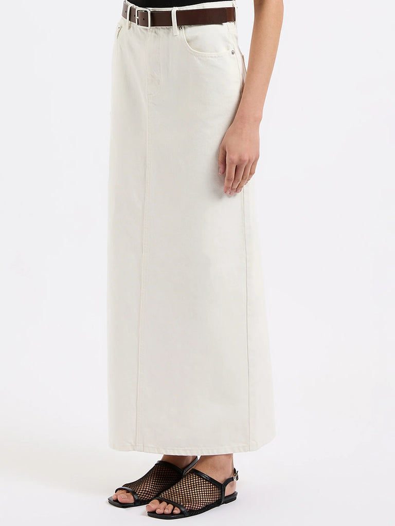 Nude Lucy Organic Denim Maxi Skirt (Ecru)