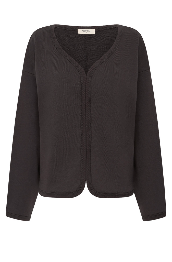 Lounge Fleece Cardigan (Coal)