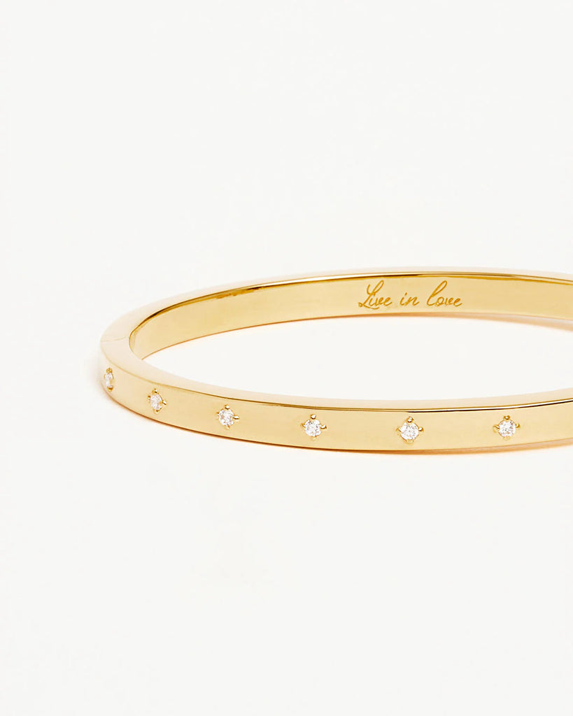 By Charlotte Live in Love Hinged Bracelet (18k Gold Vermeil)