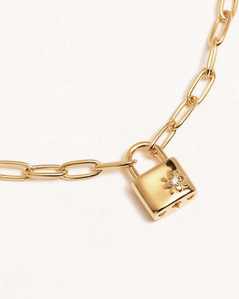 18K Gold Vermeil Promise Of Us Lotus Padlock Bracelet