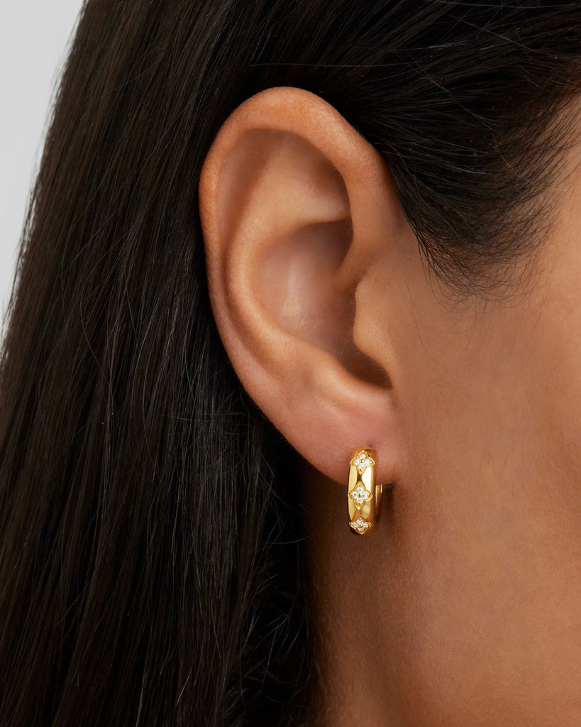 18K Gold Vermeil Bloom With You Lotus Hoops