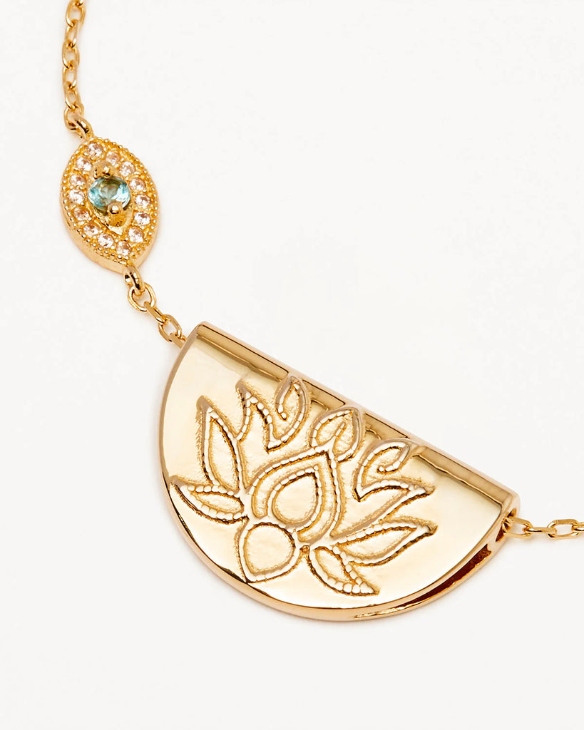 By Charlotte Eye of Peace Lotus Necklace (18k Gold Vermeil)