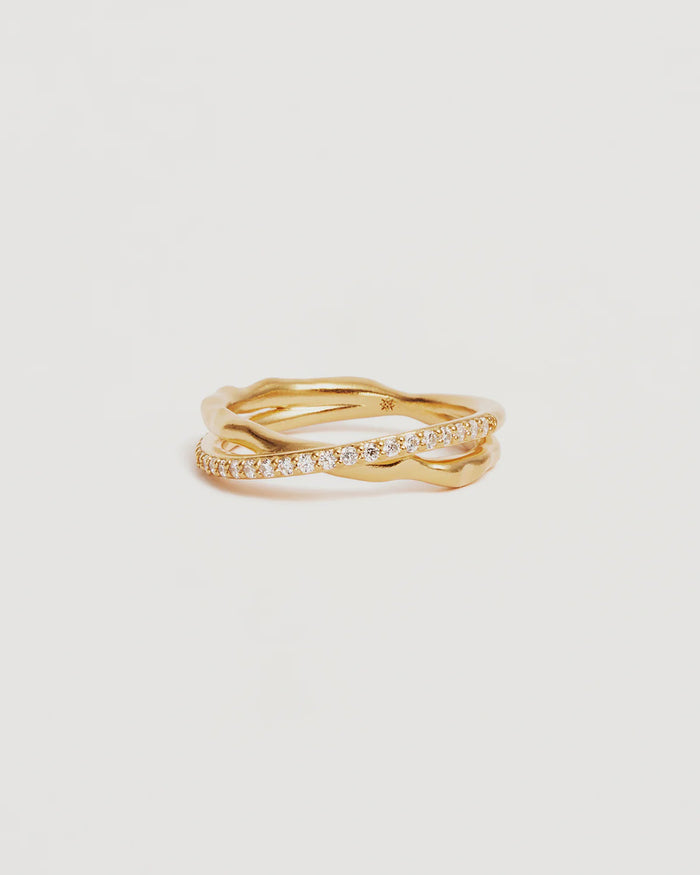 By Charlotte Entwined Hearts Ring (18k Gold Vermeil)