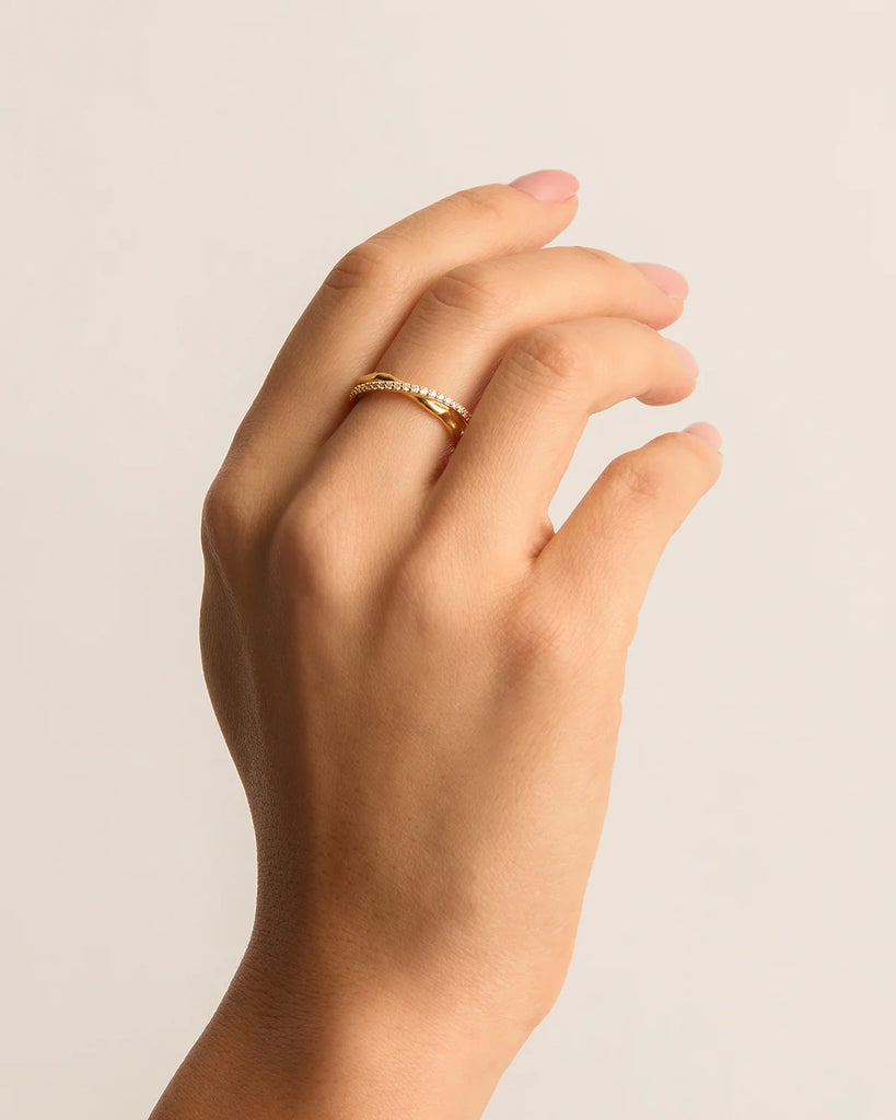 By Charlotte Entwined Hearts Ring (18k Gold Vermeil)